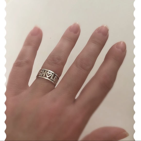 Sterling LIVE LAUGH LOVE ring - Picture 7 of 8